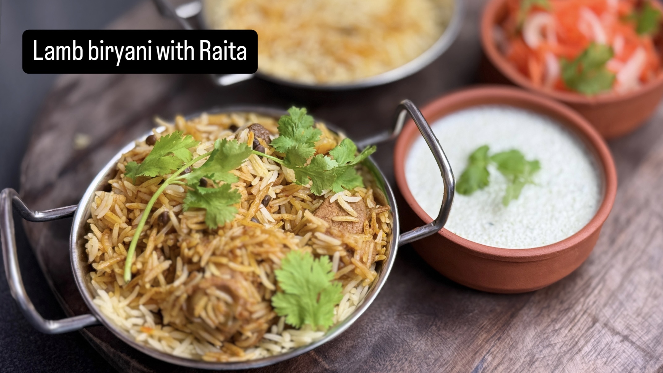 Lamb biryani with Raita